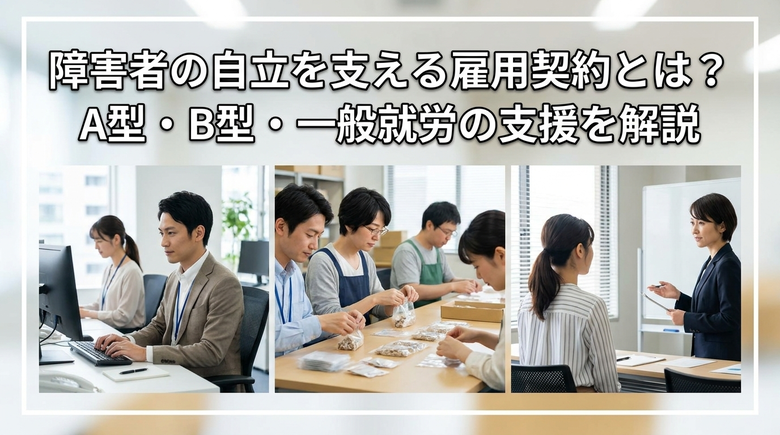障害者の自立を支える雇用契約とは？A型・B型・一般就労の支援を解説