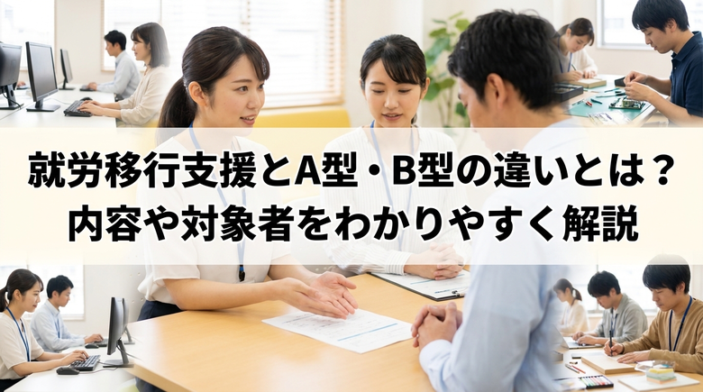 就労移行支援とA型・B型の違いとは？内容や対象者をわかりやすく解説