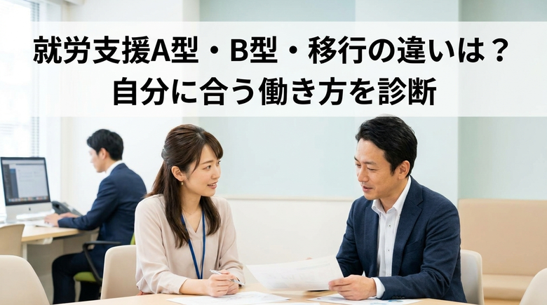 就労支援A型・B型・移行の違いは?自分に合う働き方を診断